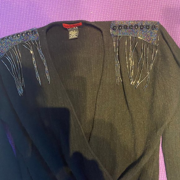 Beaded lambswool and angora sweater - Picture 2 of 5